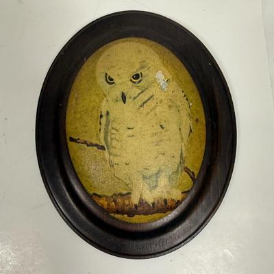 Snow Owl - Painted Wall Hanging Framed