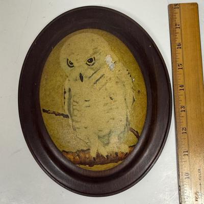 Snow Owl - Painted Wall Hanging Framed