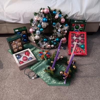 CHRISTMAS TREE ORNAMENTS, TREE TOPPER, WREATH AND MORE