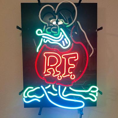 RAT FINK NEON SIGN AND TIN MAN CAVE SIGN (description has been changed)