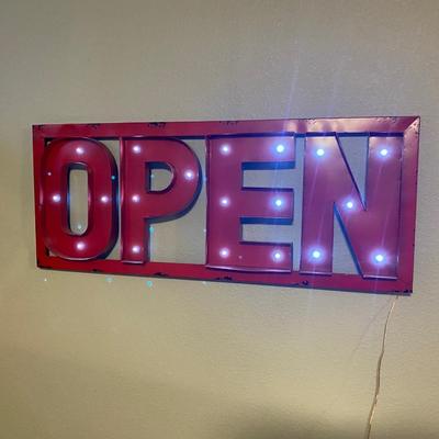 OPEN SIGN WITH LED LIGHTS