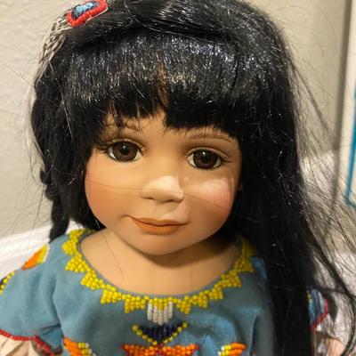 PRETTY LITTLE PORCELAIN NATIVE AMERICAN GIRL