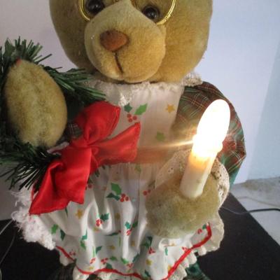 Light Up Candle Christmas Teddy Bears