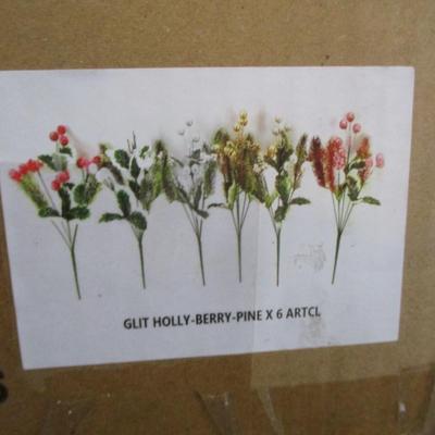 Mix Holly Berry Pine Artificial Greenery #8