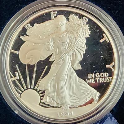 American Eagle Proof Silver Bullion Coin OGP & COA 1994 P