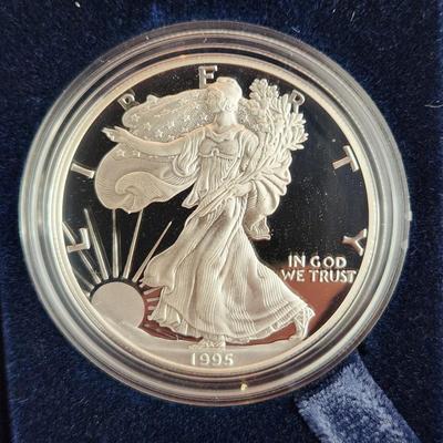 American Eagle Proof Silver Bullion Coin OGP & COA 1995 P