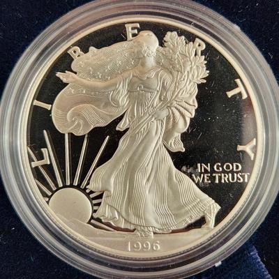American Eagle Proof Silver Bullion Coin OGP & COA 1996 P
