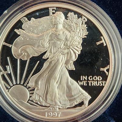 American Eagle Proof Silver Bullion Coin OGP & COA 1997 P