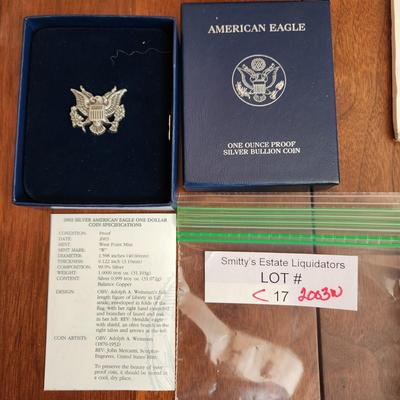 American Eagle Proof Silver Bullion Coin OGP & COA 2003 W