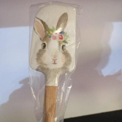 10 - Easter Bunny Silicon Wood Handle Spatula Choice 1