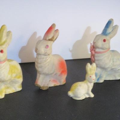 Vintage Paper Mache Easter Bunny Rabbits