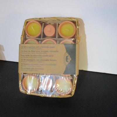 Tray With 12 Citronella Candle Pots #12