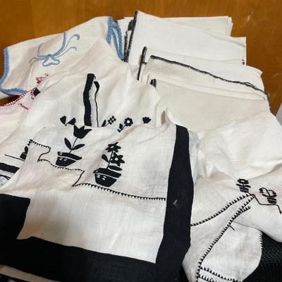 Multiple hankies and towels