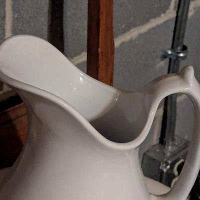 Antique Ironstone Dale & Davis & Ironstone J. Wedgwood Pitcher & Basin Antique Royal China International Chamber Pot White