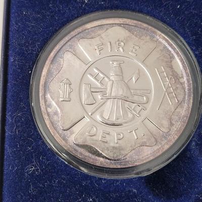 Fire Department 1 troy oz. .999 Silver coin Blank blank for engraving