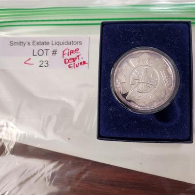 Fire Department 1 troy oz. .999 Silver coin Blank blank for engraving