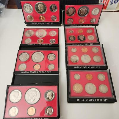 8 United States Coins Proof Sets 1974 1976 77 78 79 80 81 82