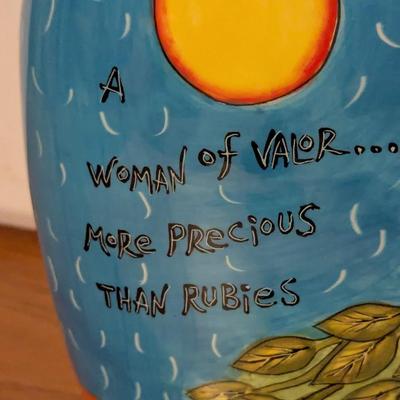 Woman Of Valor 10" Vase Hand Painted