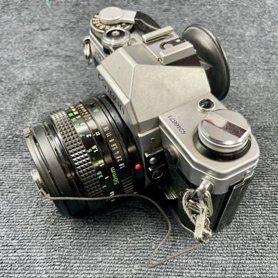 Vintage Canon AE-1 Program SLR Camera with 50mm Lens, Case and Neck Strap