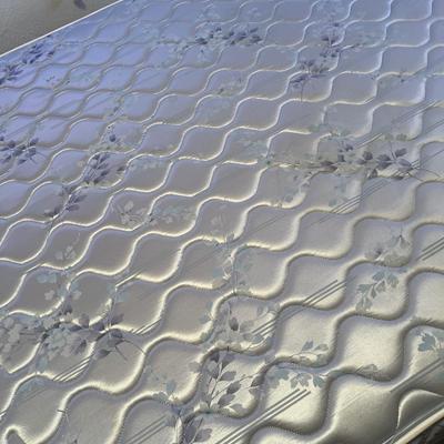 Queen canopy bed with mattress and box spring