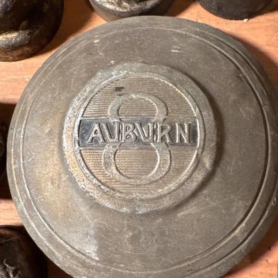 Vintage automotive grease cup hub caps