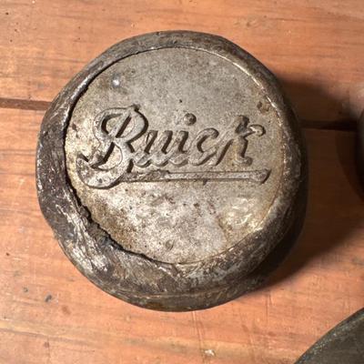 Vintage automotive grease cup hub caps