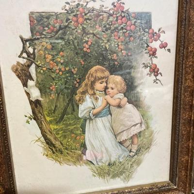 Framed vintage girl decor