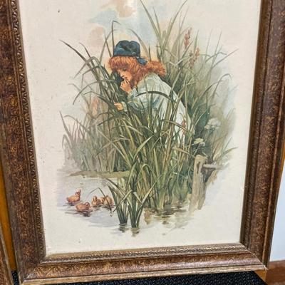 Framed vintage girl decor