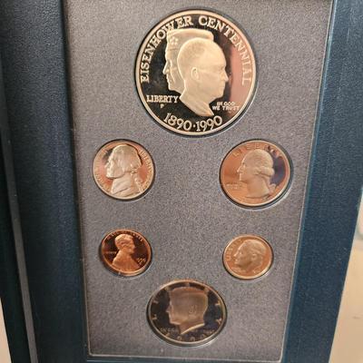 U.S. Mint 1990 Prestige Set Eisenhower Silver Dollar OGP & COA