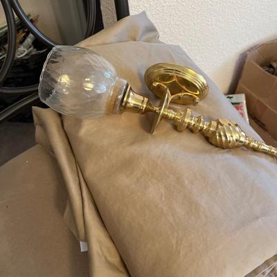 Counter stool, sconce and king bed sheet