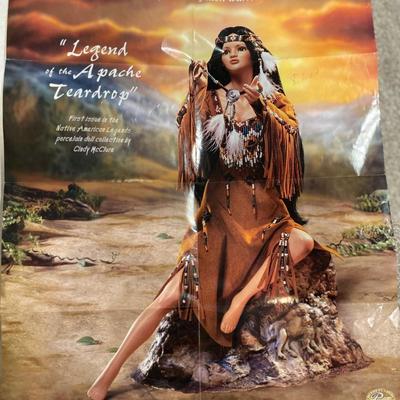 ASHTON DRAKE GALLERY, “LEGEND OF THE APACHE TEAR DROP” PORCELAIN DOLL