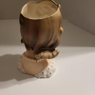 2 VINTAGE HEAD VASES