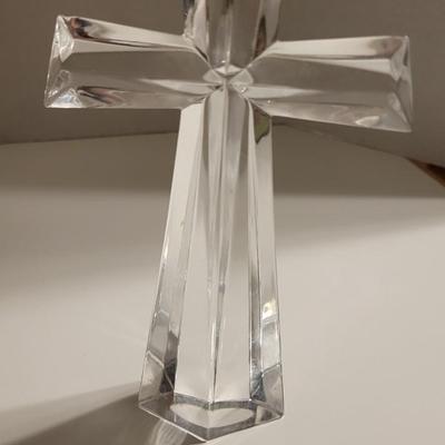 JIM SHORE & BLOWN GLASS ANGELS PLUS BOHEMIAN LEAD CRYSTAL CROSS