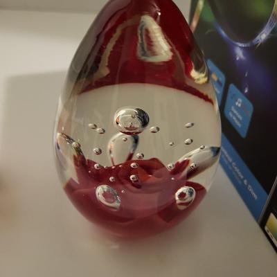 2 HANDCRAFTED GLASS PAPERWEIGHTS & SMART WI-FI LED STRIP