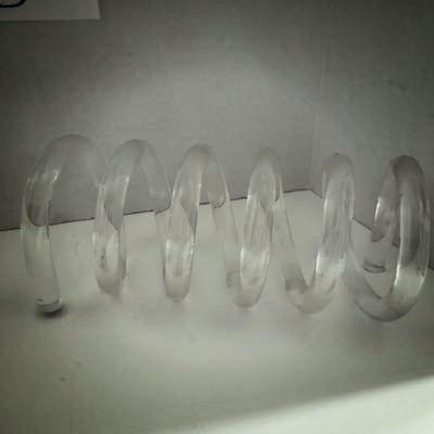 MID-CENTURY ACRYLIC WHALE AND LETTER HOLDER PLUS LUCITE ABALONE TRIVET