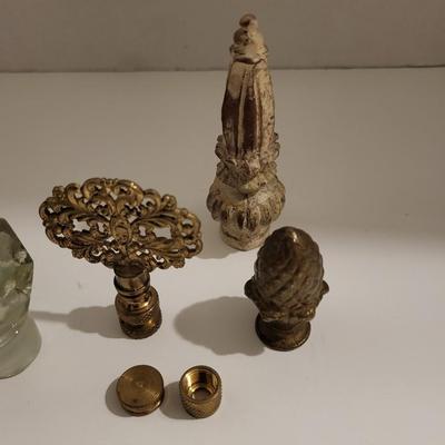 VINTAGE LAMP FINIALS AND CRYSTAL BOTTLE STOPPERS