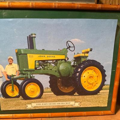 John Deere key holder box and picture of 1959 tractor
