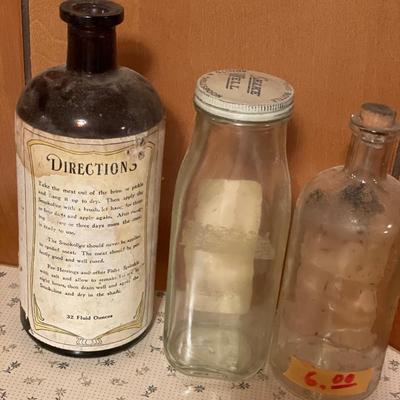 3 vintage household product bottles