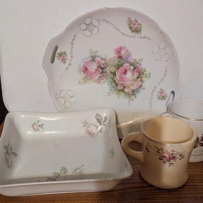 Vintage Porcelain Semi Granite Cook & Hancock Leuchtenburg Germany Plate P. S. A. G. 15 Hand Painted Nippon