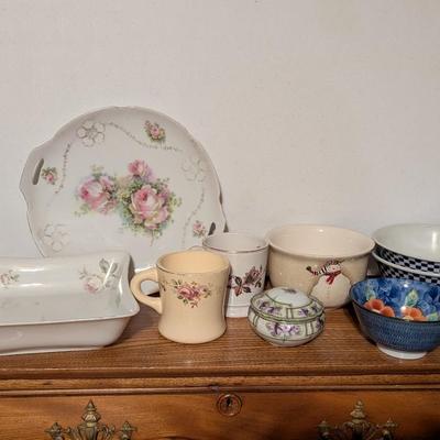 Vintage Porcelain Semi Granite Cook & Hancock Leuchtenburg Germany Plate P. S. A. G. 15 Hand Painted Nippon