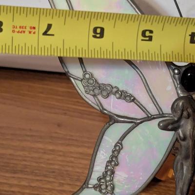 Approx 10" Tall Stained Glass Fairy Illuminated Light