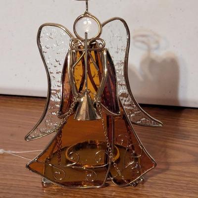 7" Tall Stained Glass Angel Candle