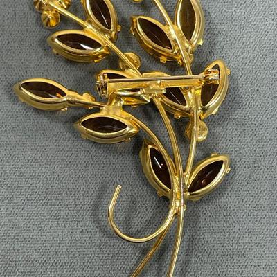 Vintage Topaz Rhinestone Pin