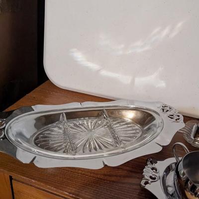 Stainless Silver Serving Dishes & MMA Coffee Pot