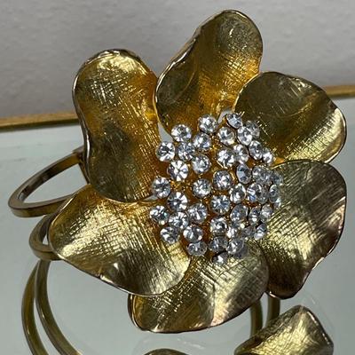 Huge Flower Clamper Bracelet