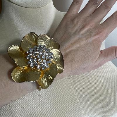Huge Flower Clamper Bracelet