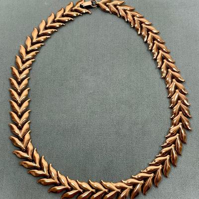 Vintage Signed Renoir Copper Tone Necklace