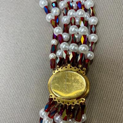 Vintage Richelieu Red glass beaded Necklace