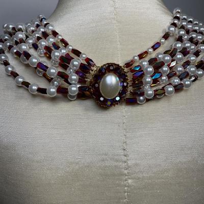 Vintage Richelieu Red glass beaded Necklace
