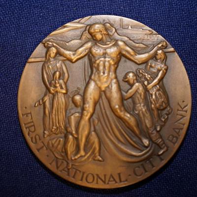 INDUSTRIAL MODERN STYLE BRONZE DISC PAPERWEIGHT